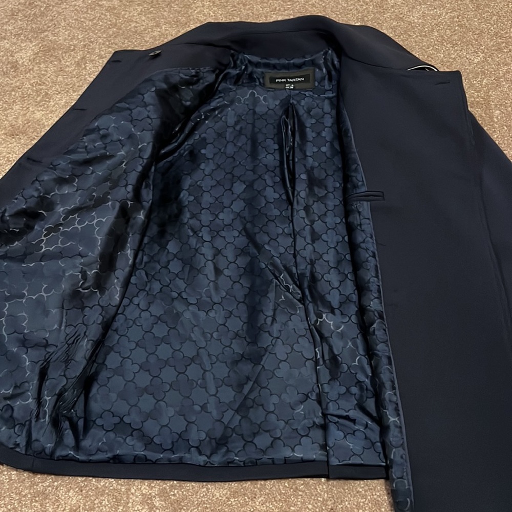 Pink Tartan Navy Peacoat - Picture 2 of 6